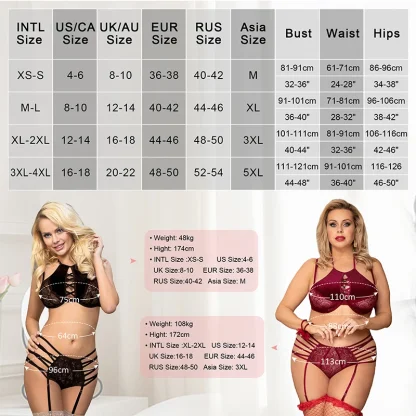 Plus Size Lingerie Set with Lace - Image 7