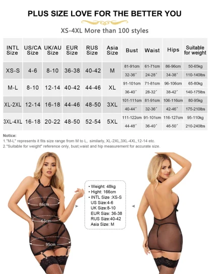 Fishnet Bondage Plus Size Lingerie - Image 7