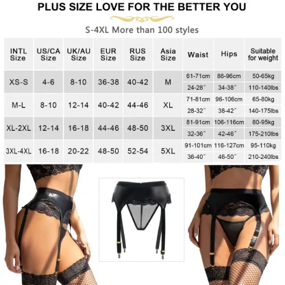 Plus Size Mesh Suspender Lingerie Set - Image 7