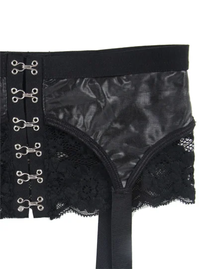 Plus Size Mesh Suspender Lingerie Set - Image 4