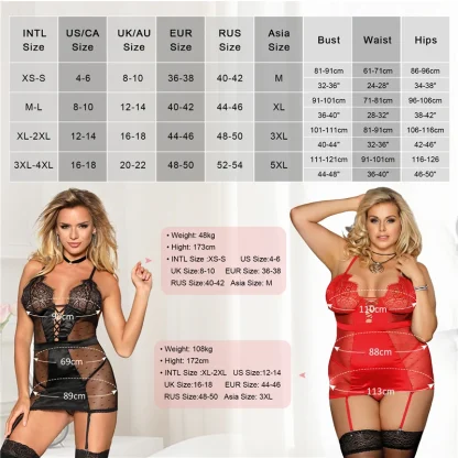 Alluring Mesh Plus Size Lingerie - Image 7
