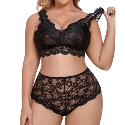 Plus Size V-Neck Lingerie Set - Image 2
