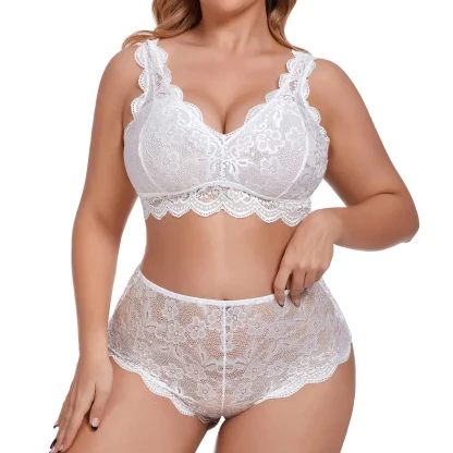 Plus Size V-Neck Lingerie Set - Image 3