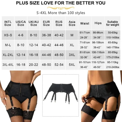 Plus Size Garter Belt with Straps - Image 7