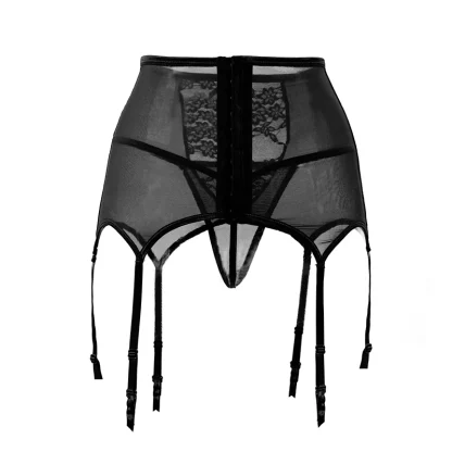 High Waist Lace Plus Size Garter Belt - Image 5