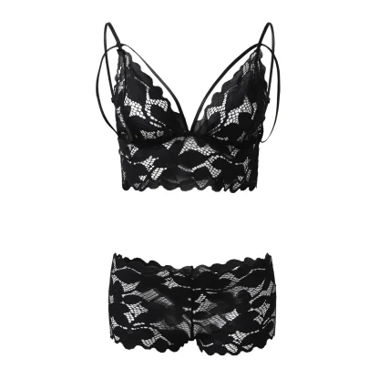 Lace Halter Plus Size Bralette Set - Image 5