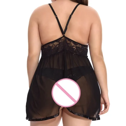 Backless Lace Plus Size Night Dress - Image 5