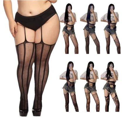 Mesh Plus Size Garter Stockings