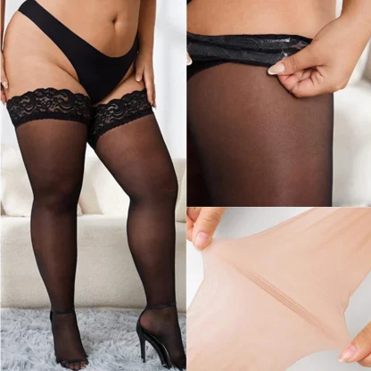 Ultra-Thin Lace Plus Size Stockings - Image 2