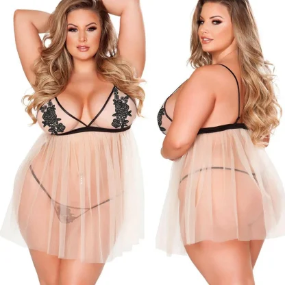 V-Neck Lace Babydoll Dress - Image 2