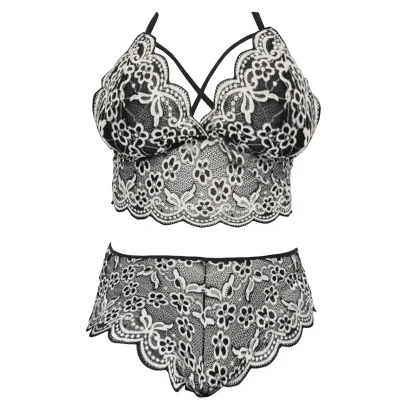 Plus Size V-Neck Floral Lace Lingerie - Image 6