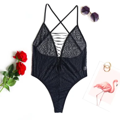 Sexy Lace-Up Bodysuit - Image 4