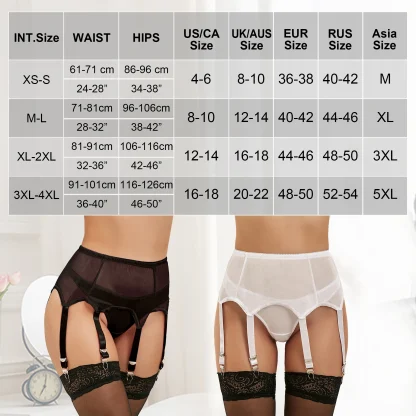 Delicate Mesh Plus Size Garter Belt - Image 7