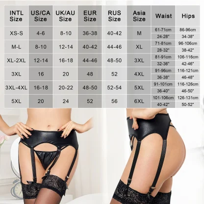 Sexy Plus Size Garter Belt with Clips - Image 7