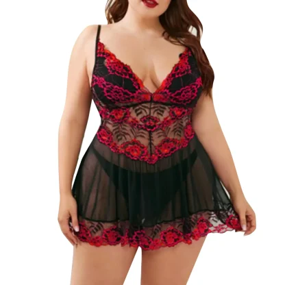 Sexy Mesh Lace Plus Size Babydoll - Image 2
