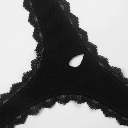 Plus Size Delicate Lace Thongs - Image 4