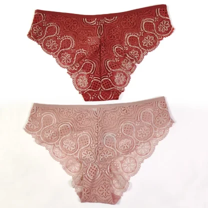Hollow Out Printed Plus Size Panties - Image 2