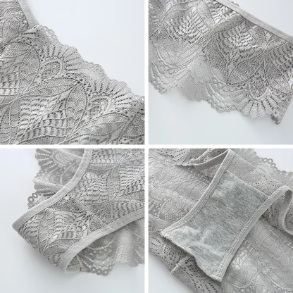 Plus Size Lace Trimmed Thongs - Image 4
