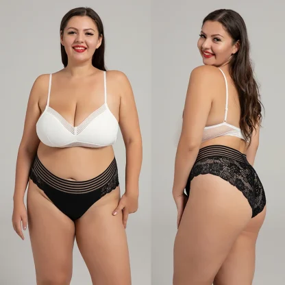 Striped Mid-Waist Plus Size Panties