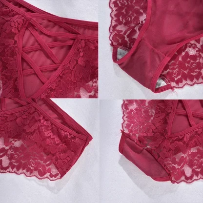 Lace Cross Strap Plus Size Panty - Image 2