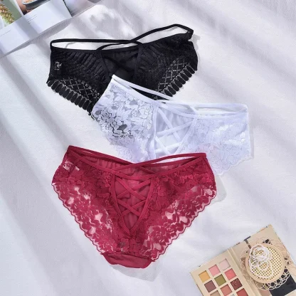 Lace Cross Strap Plus Size Panty - Image 3