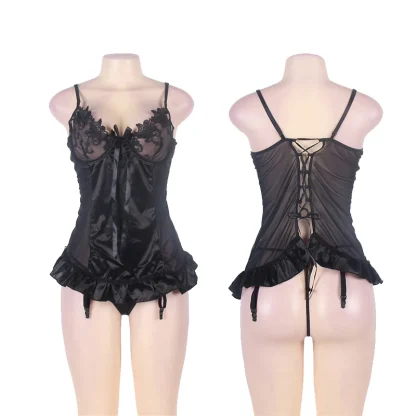Floral Lace Plus Size Garter Dress - Image 6