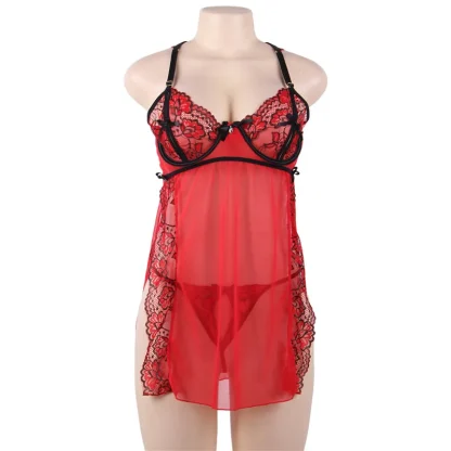 Lace Halter Plus Size Nightwear Set - Image 6