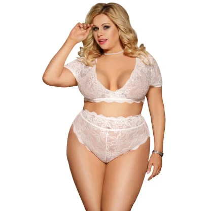 Sexy Sheer Lace Plus Size Set