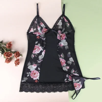 Floral Lace Hem Plus Size Babydoll - Image 5
