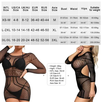 Backless Fishnet Plus Size Mini Dress - Image 6