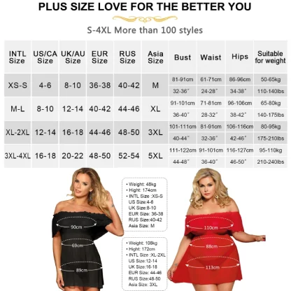 Off-Shoulder Plus Size Lace Babydoll - Image 6