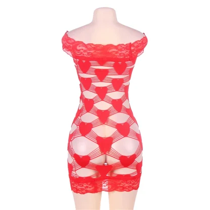 Hollow Off Shoulder Plus Size Babydoll - Image 5