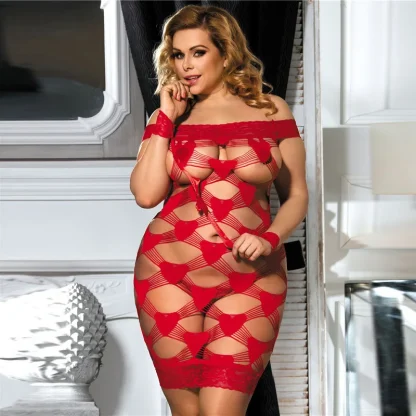 Hollow Off Shoulder Plus Size Babydoll