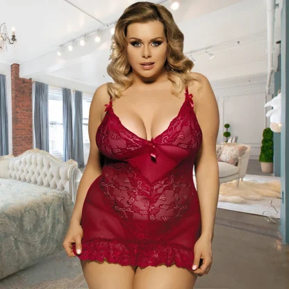 Enchanting Sheer Plus Size Babydoll - Image 2