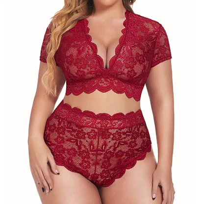 Floral Style Plus Size Lingerie - Image 6