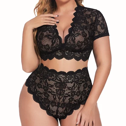 Floral Style Plus Size Lingerie