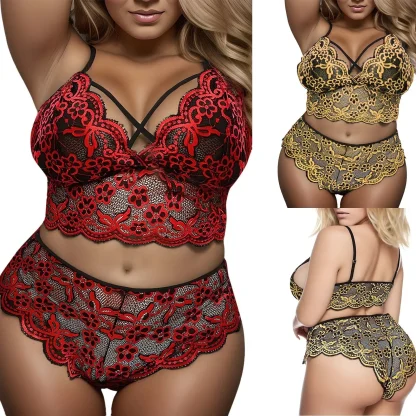 2-Piece Lace Plus Size Lingerie Set - Image 2