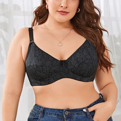Lace Print Plus Size Push-Up Bra