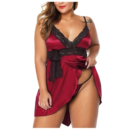 V-Neck Strap Plus Size Nighties - Image 2