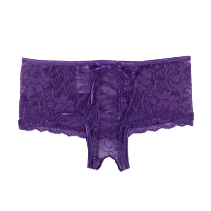 Open Crotch Plus Size Lace Panties - Image 6