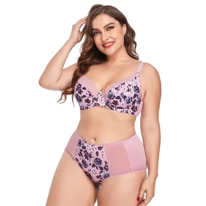 Floral Print Plus Size Lingerie - Image 2