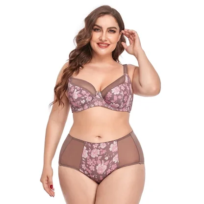 Floral Print Plus Size Lingerie