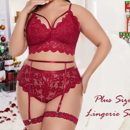 Seductive Lace Plus Size Lingerie Set - Image 3