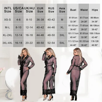 See-Through Plus Size Long Nightgown - Image 7