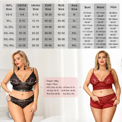 Dream Lace Plus Size Sleepwear Set - Image 5