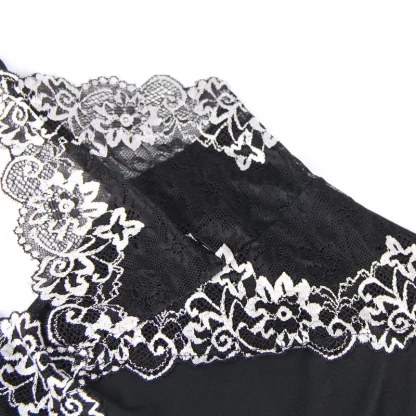Double Slit Lace Plus Size Nightdress - Image 5