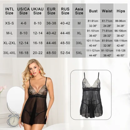 Sultry Sheer Plus Size Nightdress - Image 7