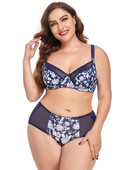 Floral Print Plus Size Lingerie - Image 3
