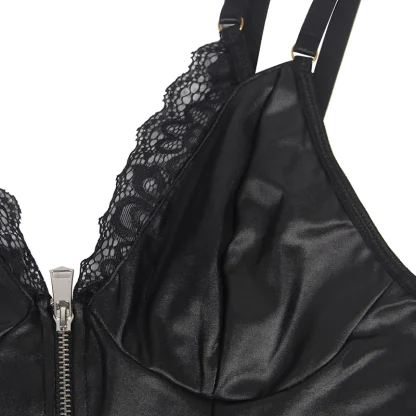 Plus Size Zipper Garter Belt Babydoll - Image 5