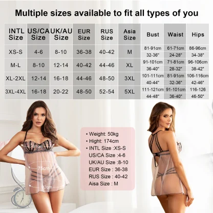 Transparent Plus Size Mini Babydoll - Image 7